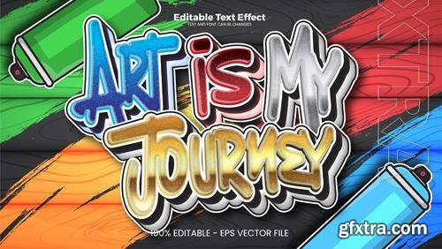 Vector art is my journey editable text effect in modern trend style