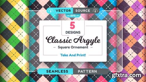 Vector argyle seamless pattern fabric texture background textile wallpaper