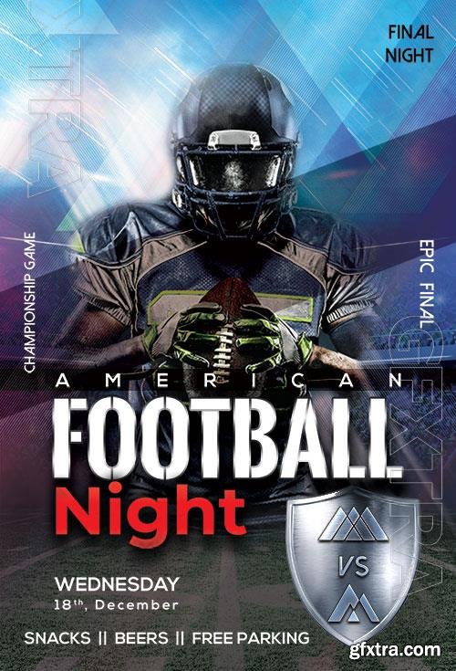 Psd Flyer American Football Night  design templates