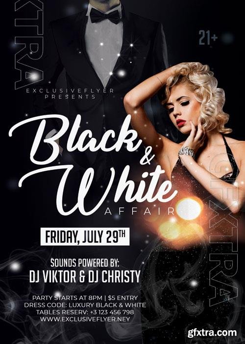 Psd Flyer black and white affair design templates