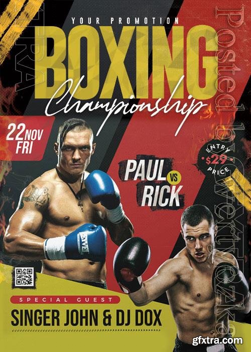 Psd Flyer Boxing Tournament design templates