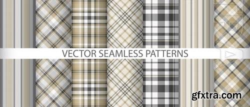 Vector set fabric plaid background vector tartan seamless texture pattern textile check