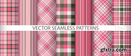 Vector set textile seamless pattern plaid texture tartan vector background check fabric