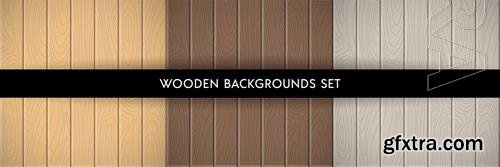 Vector set of wood textured backgrounds. hand drawn wooden boards