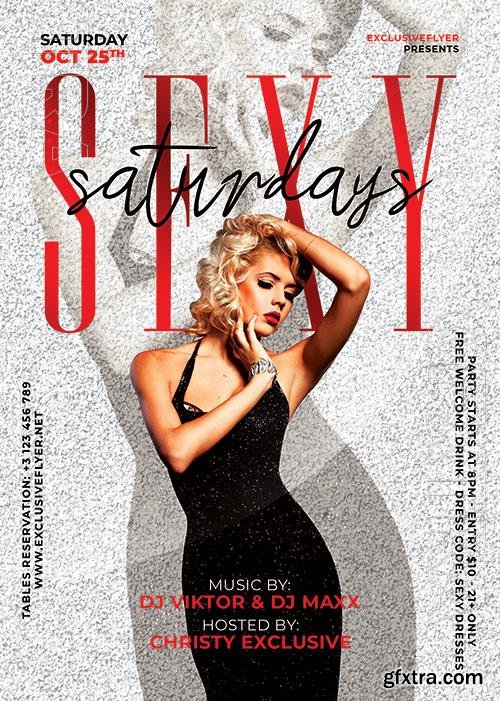 Psd flyer sexy saturdays design templates