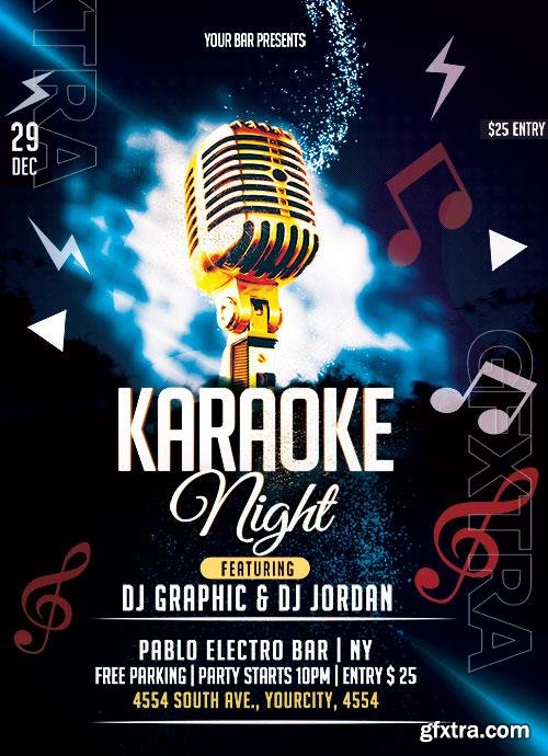 Psd flyer Karaoke Night design templates