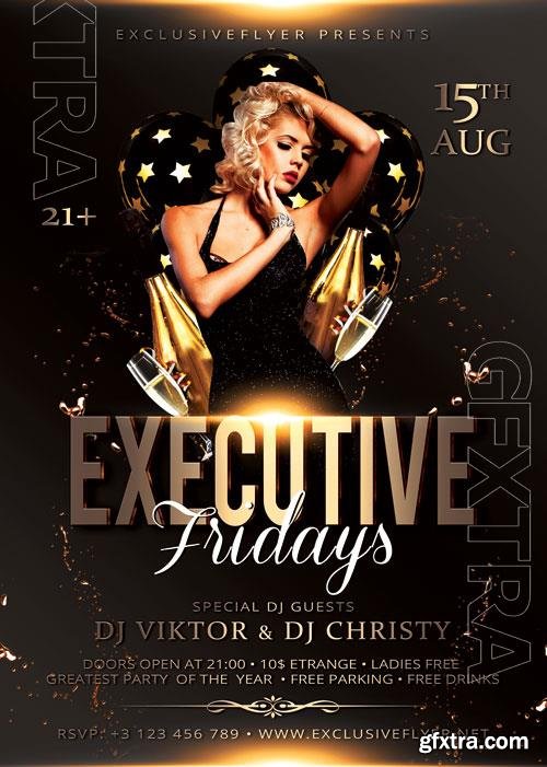 Psd flyer executive fridays design templates