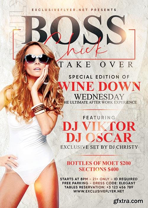 Psd flyer boss chick take over design templates