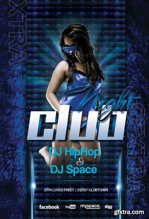 Psd flyer Future Night club design templates