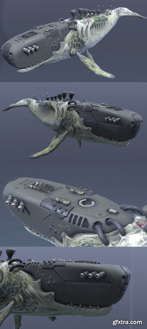 Biomechanical Whale 3d model