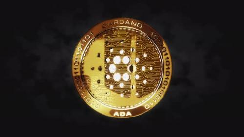 Videohive - Cardano ADA cryptocurrency 3d hand coin toss - 42953549 - 42953549