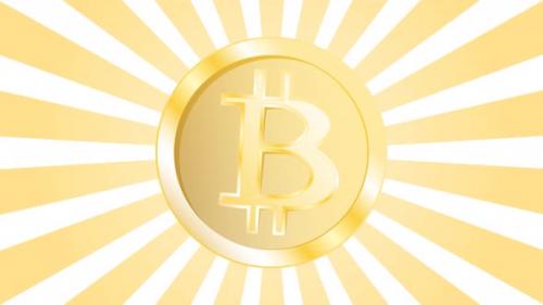 Videohive - Yellow gold coin of cryptocurrency bitcoin blockchain technology - 42954652 - 42954652