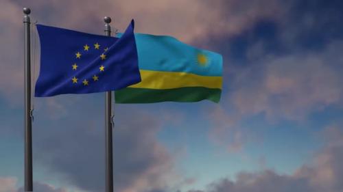 Videohive - Rwanda Flag Waving Along With The European Union Flag - 2K - 42954820 - 42954820