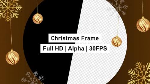 Videohive - Merry Christmas Snowflakes and Balls Frame With Alpha - 42973288 - 42973288