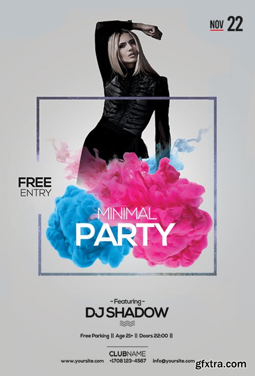 Psd flyer Minimal Party design templates