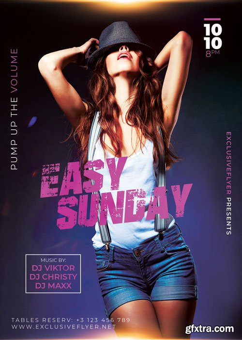 Psd flyer easy sunday night design templates