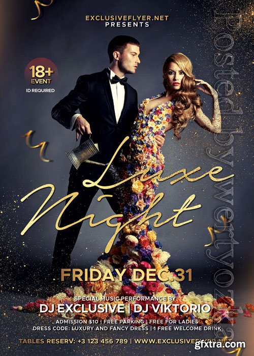 Psd flyer luxe nights design templates