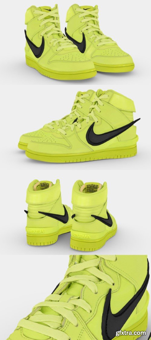 Ambush X Nike Dunk High Flash Lime 3d model