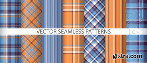 Vector set background vector seamless pattern fabric check textile tartan texture plaid