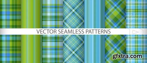 Vector set tartan background texture check pattern fabric textile plaid vector seamless
