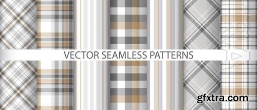 Vector set vector check background texture plaid textile fabric seamless pattern tartan