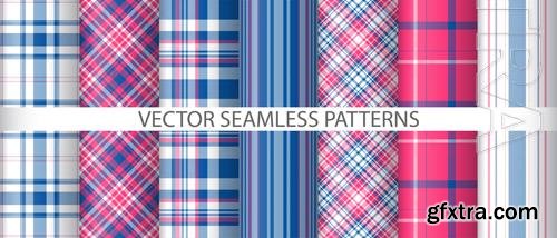 Vector set tartan texture textile background fabric vector plaid check pattern seamless