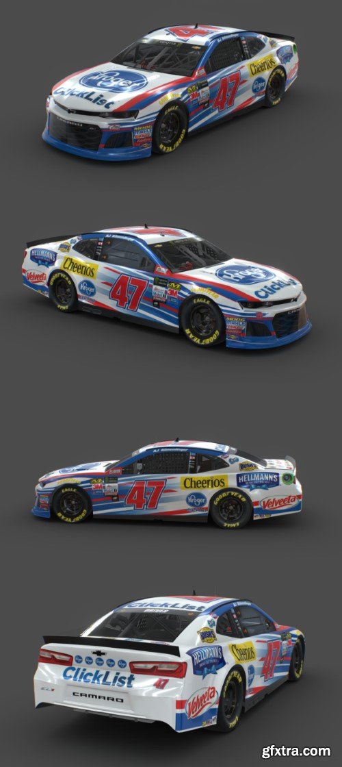 2018 NASCAR Camaro 3d model