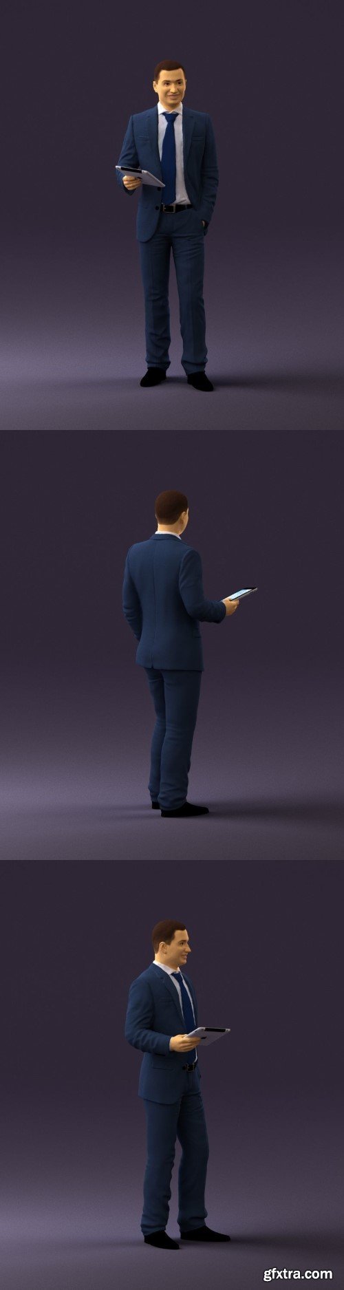 Man in blue suit ipad 0746 3D model