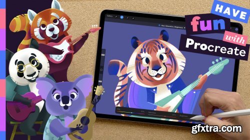  Fun & Vibrant Animal Illustrations: Procreate for the Absolute Beginner