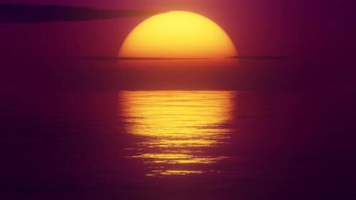 Videohive - Retro Sunset Over a Vawing Ocean - 42965320 - 42965320