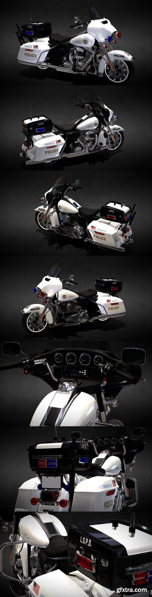 Harley-Davidson FLHTP-Electra Glide Police L.A. 3d model