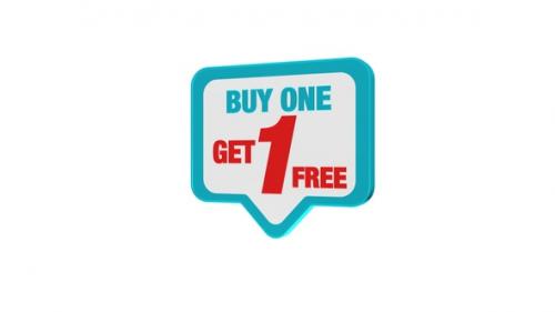 Videohive - Buy One Get One Discount Badge Cyan - 42968905 - 42968905