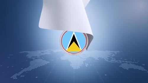 Videohive - Cloth Saint Lucia Flag Reveal - 42970769 - 42970769