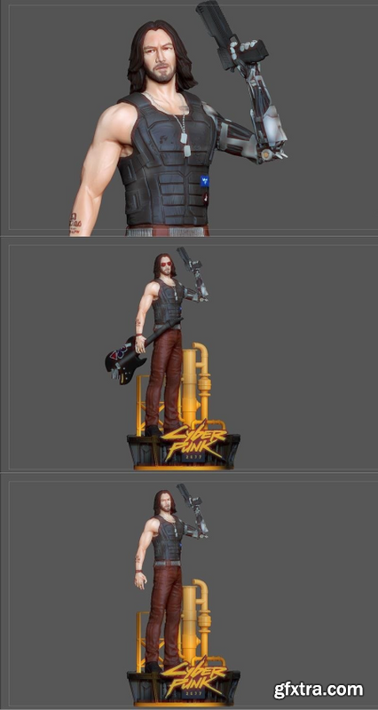 Johnny Silverhand Statue Cyberpunk 2077 Game Character Keanu – 3D Print Model