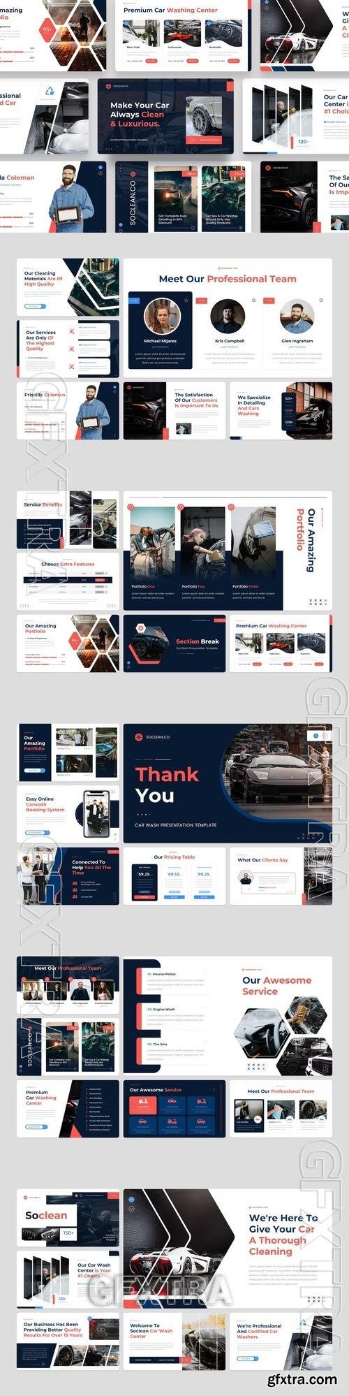 Soclean - Car Wash PowerPoint Template UQHXGSH