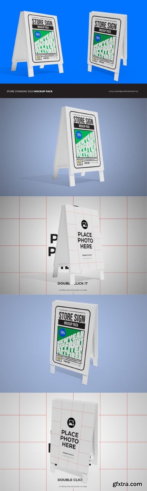 Store Standing Sign Mockup Pack