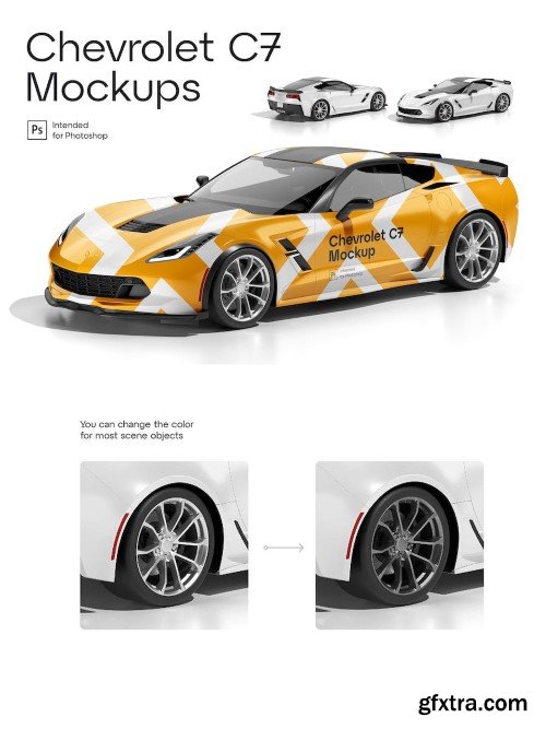 Sport Car Mockup (Corvette C7) XZDPVPP