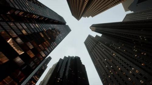 Videohive - Looking Directly Up at the Skyline of the Financial District - 42949221 - 42949221