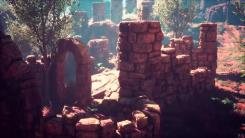 Videohive - Ruins Near Red Rocky Stones - 42949504 - 42949504