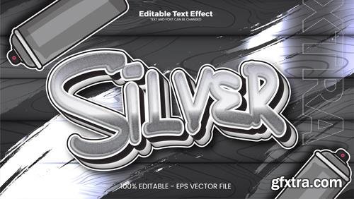 Vector silver editable text effect in modern trend style