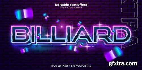 Vector billiard editable text effect in modern trend style