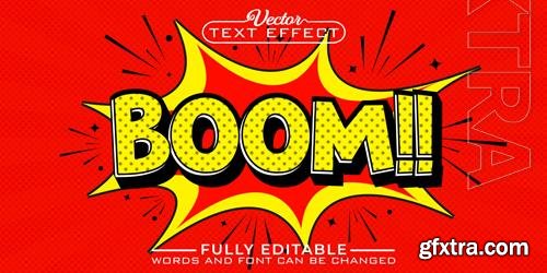 Vector pop art boom vector editable text effect template