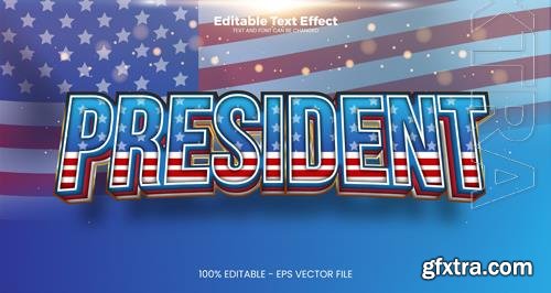 Vector president day editable text effect in modern trend style vol 2