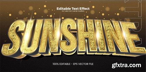 Vector sunshine editable text effect in modern trend style