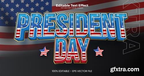 Vector president day editable text effect in modern trend style