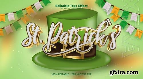 Vector st patricks editable text effect in modern trend