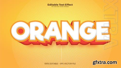 Vector orange editable text effect in modern trend style