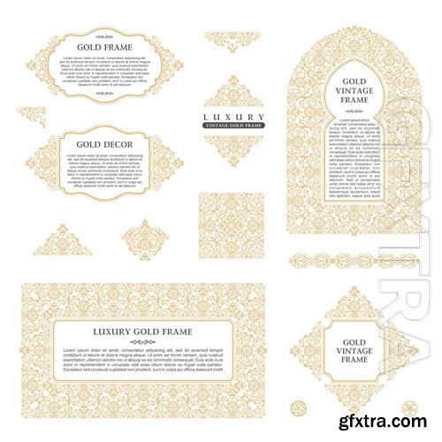 Vector arabic frames and art design template gold elements and frames