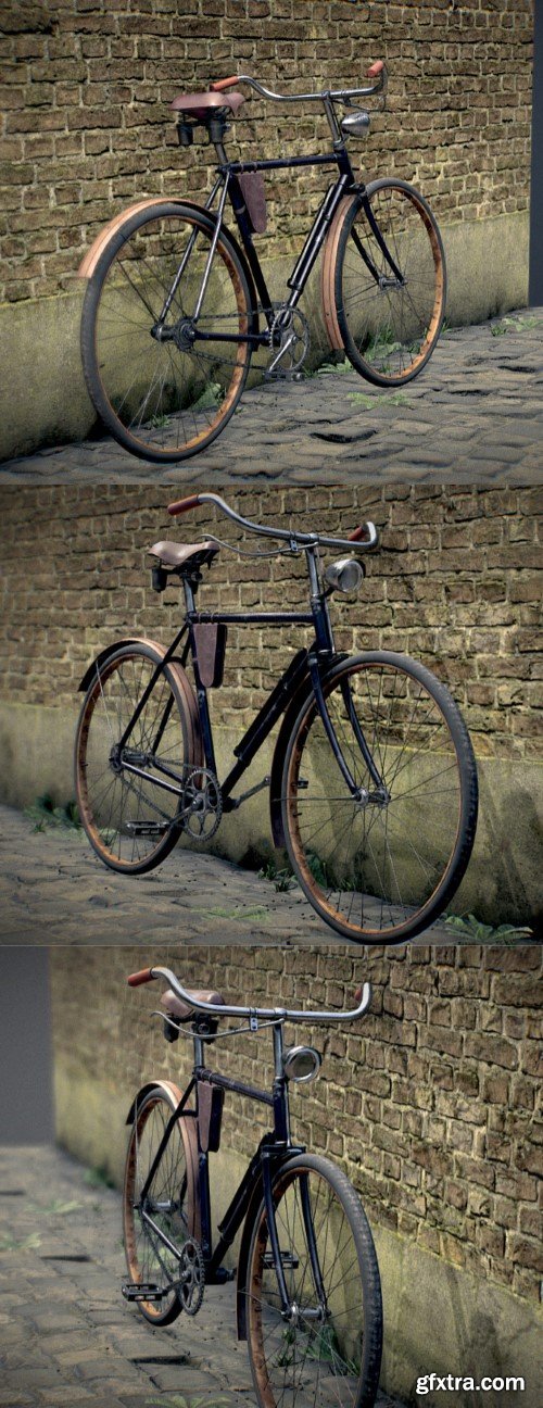 Old bicycle 3d model