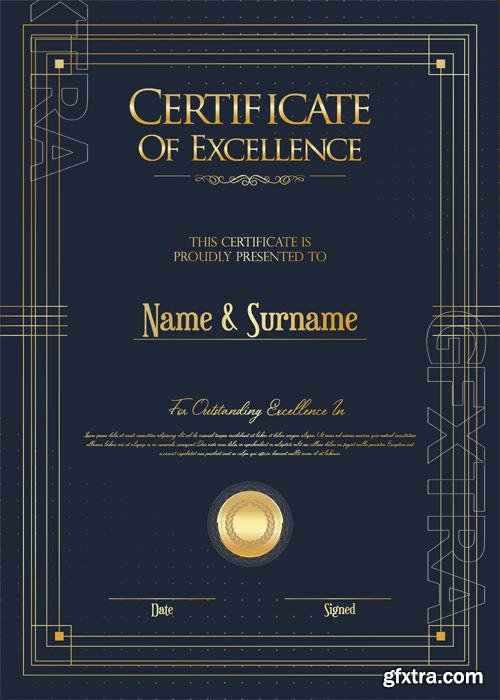 Certificate or diploma retro design vector